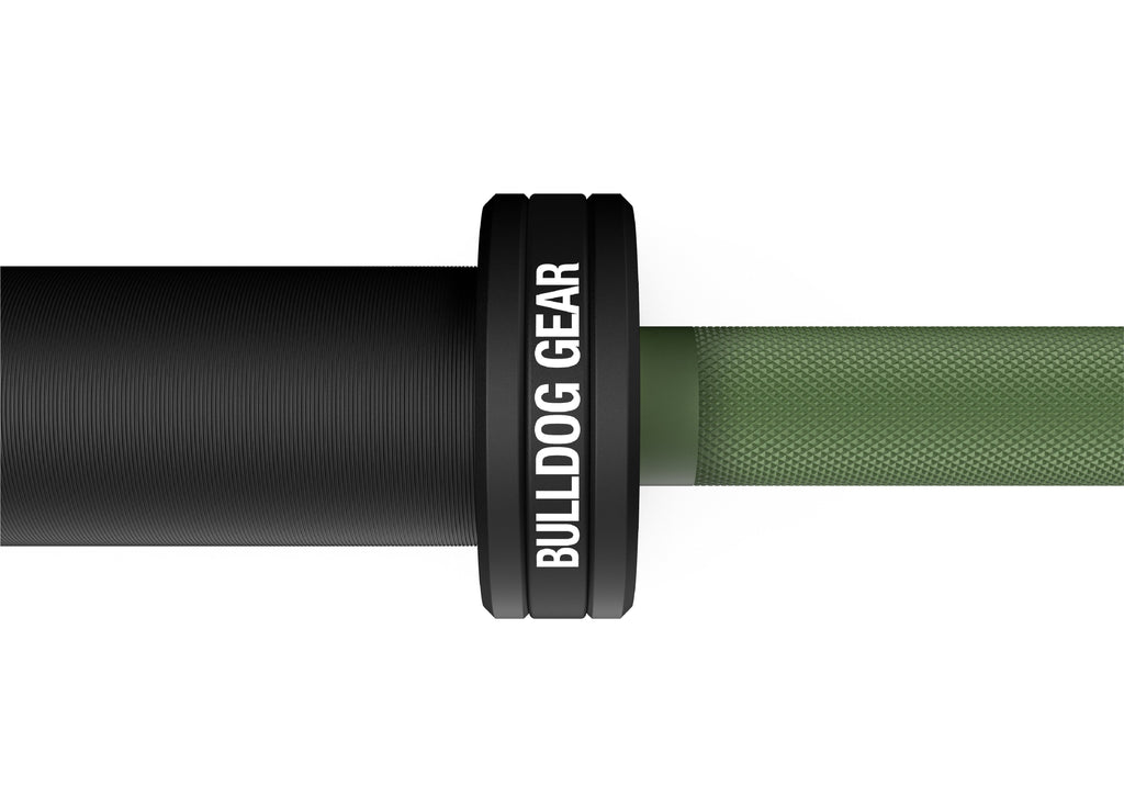 Bulldog Gear Cerakote barbell 2.0 20kg sleeve brand detailgreen