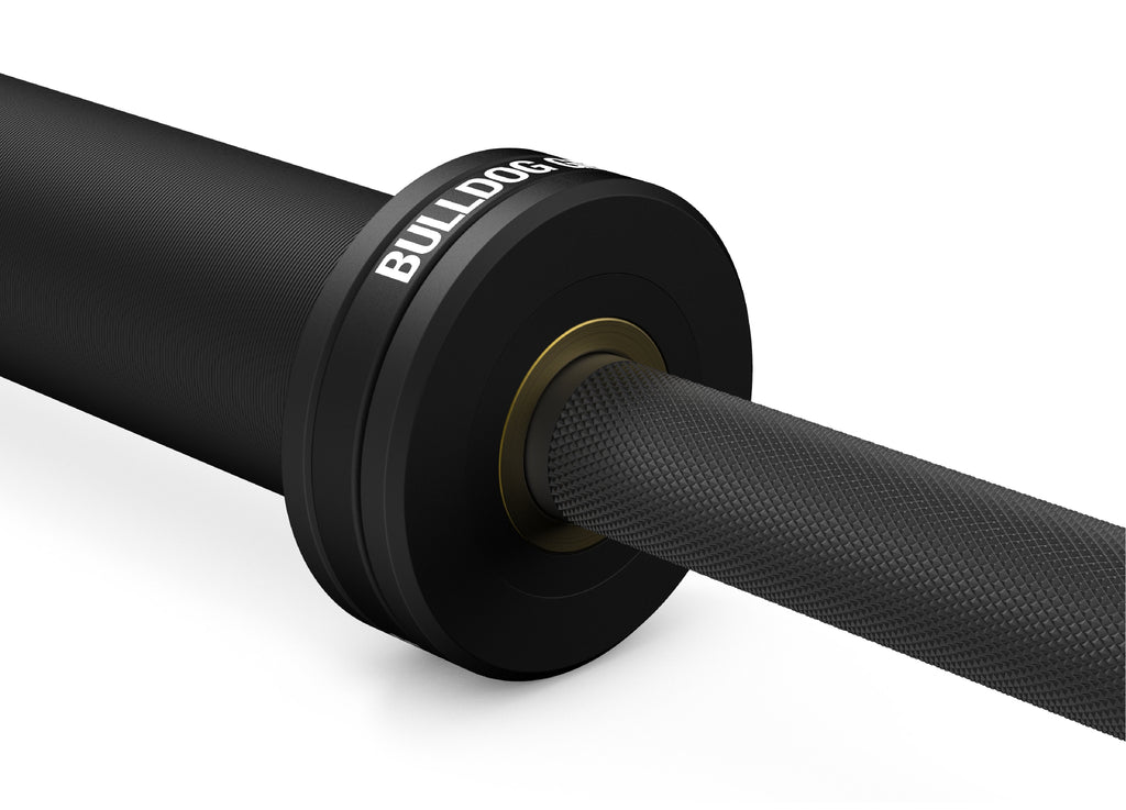 Bulldog Gear 15kg Cerakote barbell black grip detail