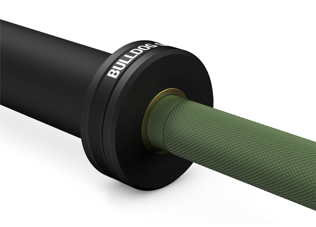 Bulldog Gear Cerakote barbell 2.0 20kg grip detailgreen