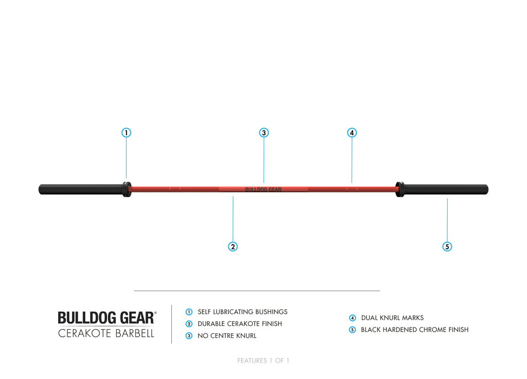 Bulldog Gear Cerakote 20kg barbell specifications