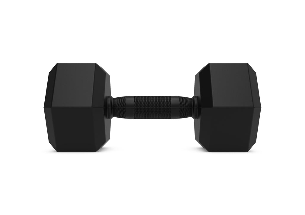 Bulldog Gear hex dumbbell 2.0 black handle side view