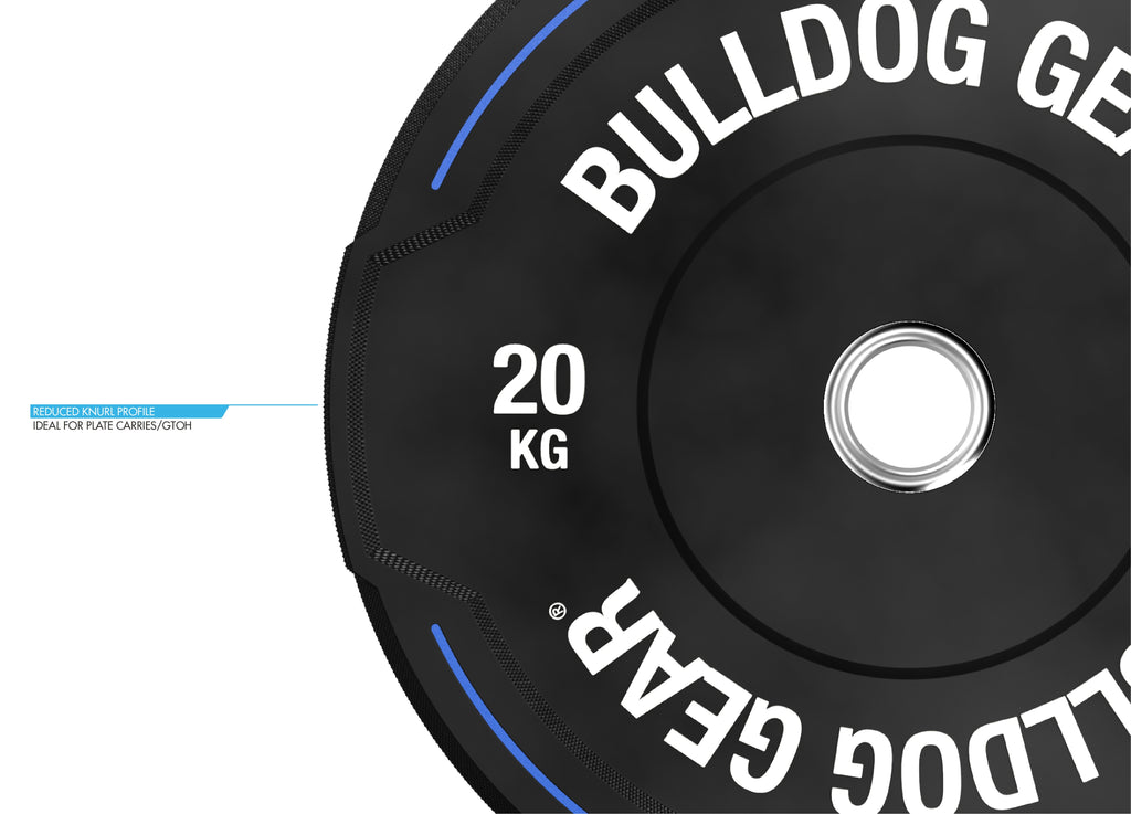 Bulldog Gear hybrid bumper plate specifications, great for plate carries