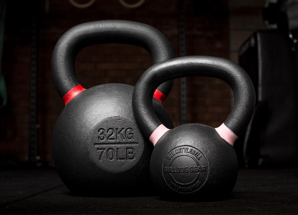 Bulldog Gear box kettlebell size comparisons