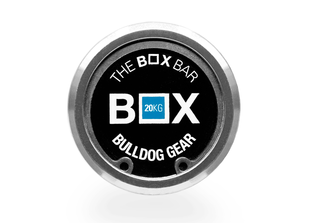 Bulldog Gear 20kg bushing box barbell label