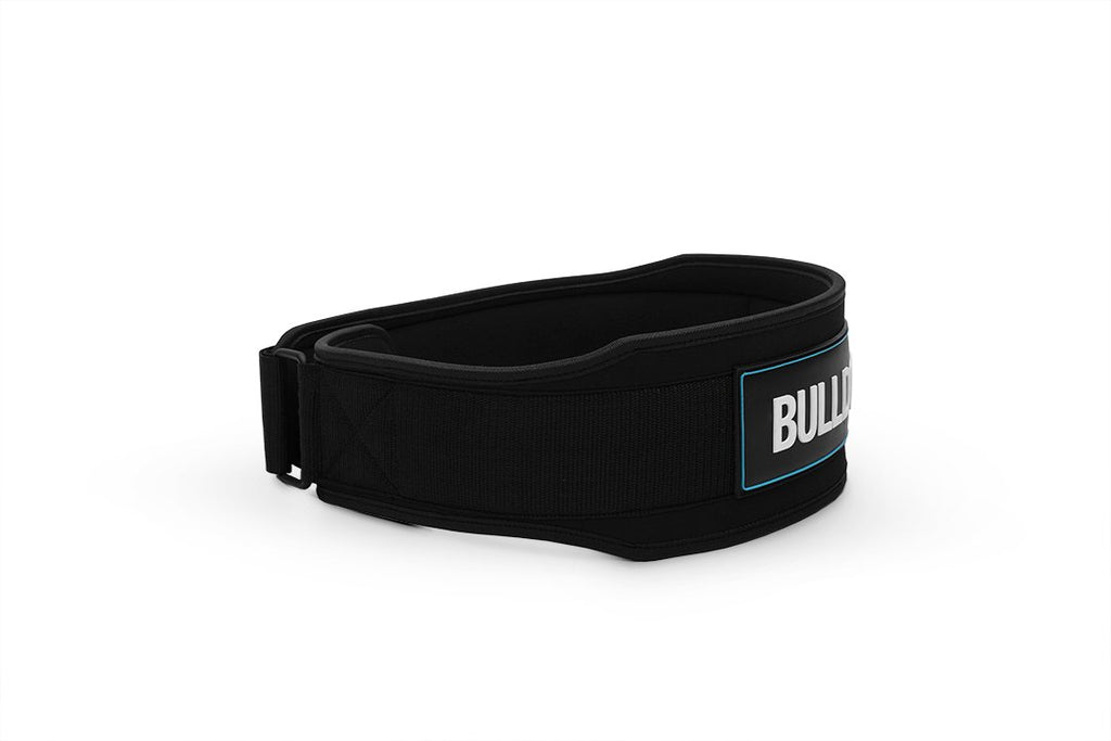 Bulldog gear weight lifting belt side view of velcro fastening